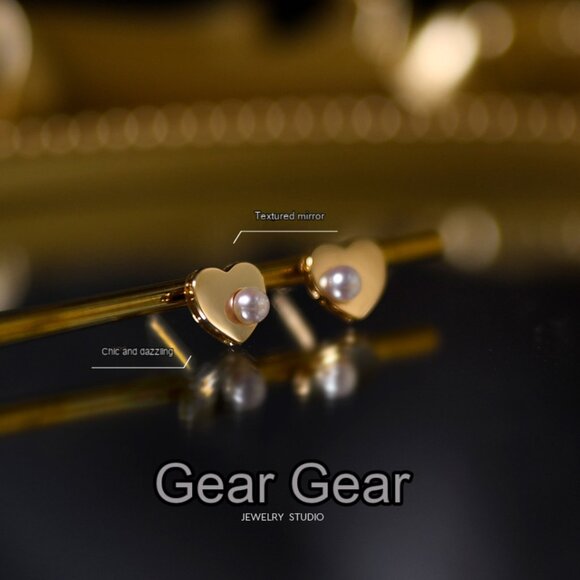 New 18K gold mirror love pearl earrings - Picture 2 of 6